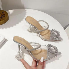 Yale Brooch Transparent Heels - Label Frenesi Fashion